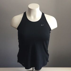 Nike Dri-Fit Racerback Tank Black High Neckline